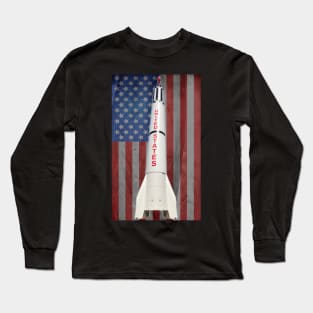 American Flag Space Rocket NASA Long Sleeve T-Shirt